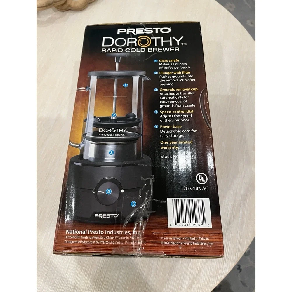Presto Dorothy Rapid Cold Brewer‎ NEW! Unopened Box!